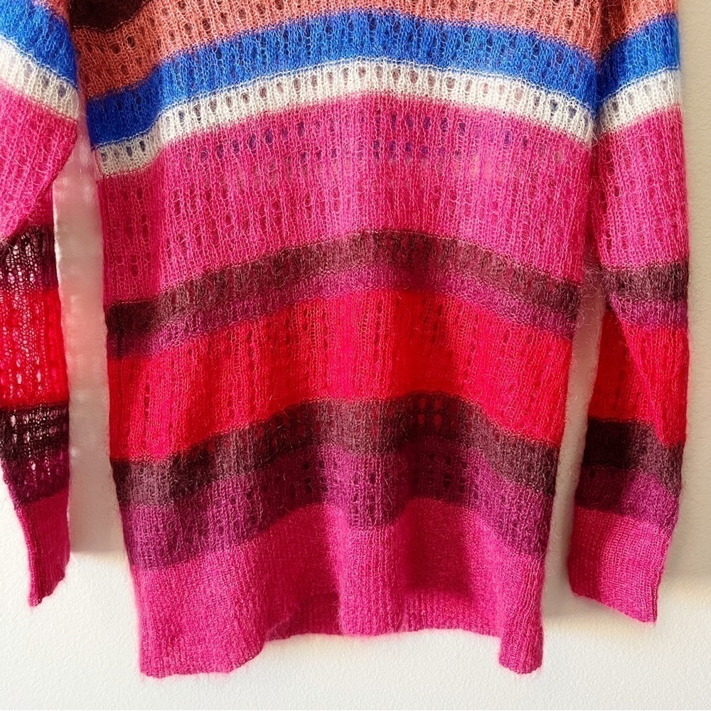 Rag & Bone Nassau Striped Mohair Silk Blend V-Neck Sweater Size XS MSRP $425 - Picture 8 of 16